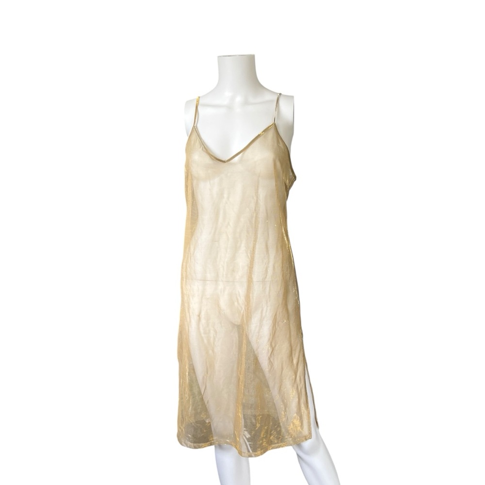 Forever 21 Sheer Gold Slip Dress